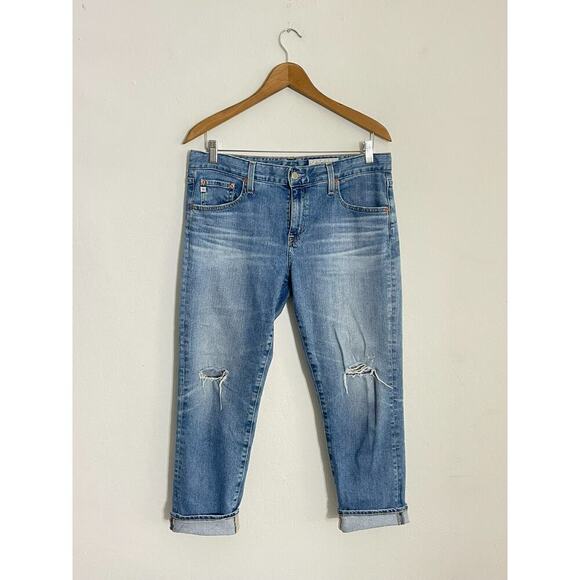 AG Adriano Goldschmied Jeans 31 AG-ED Ex-Boyfriend Slouchy Slim Fit Distressed - Picture 2 of 12